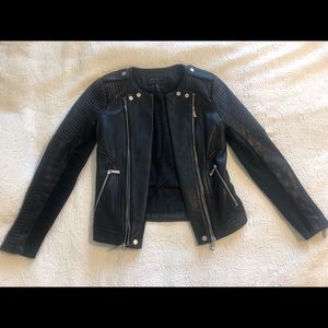 BCBGMaxAzria Black Leather Jacket - Small